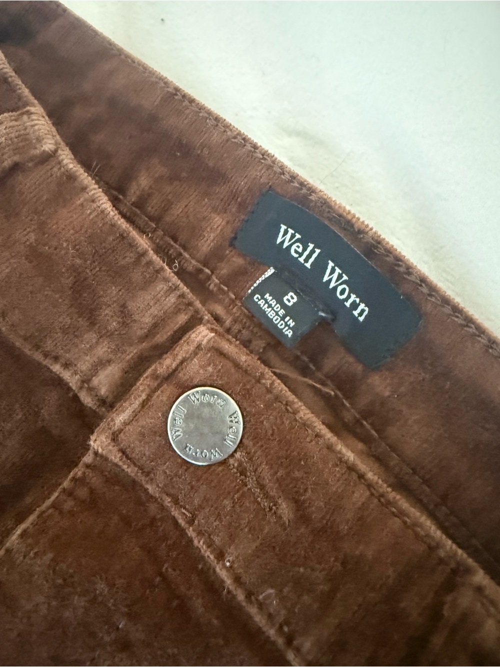 Well Worn Women's Dark Brown Corduroy Pants - Picture 3 of 5
